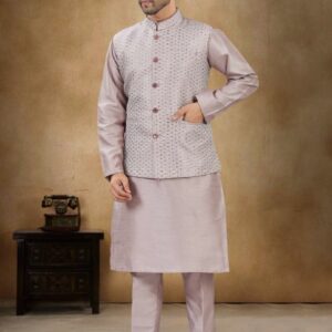 KURTA PANT WITH BROCADE WAIST-COAT SET